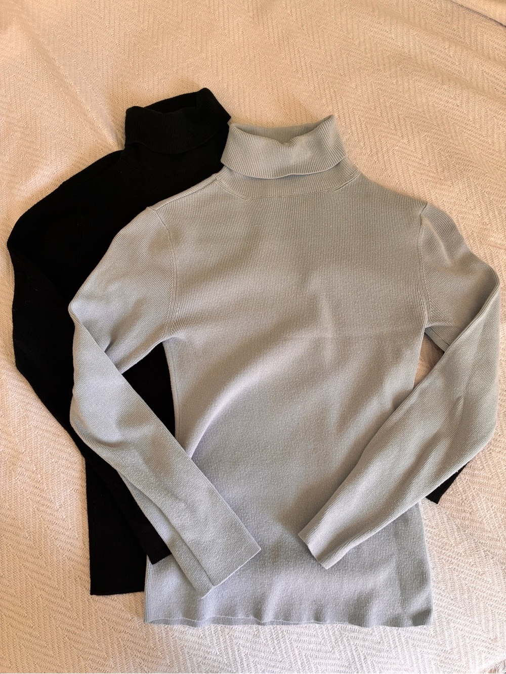Dynamite Light Blue and Black Turtlenecks